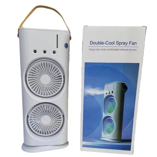 2024 Hot Selling USB Rechargeable Cooling Cooler Portable Air Conditioner with Colorful Lights Three Hole Rotary Double Ended Spray Fan 