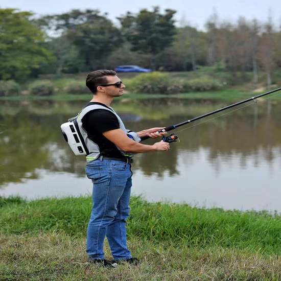 Lightsummer Cooling Bag with Whole HVAC Components in It and Can Run Lweight Air Conditioner with Battery Pack for Hiking/Fishing/Outdoor Work/Motorbikeing